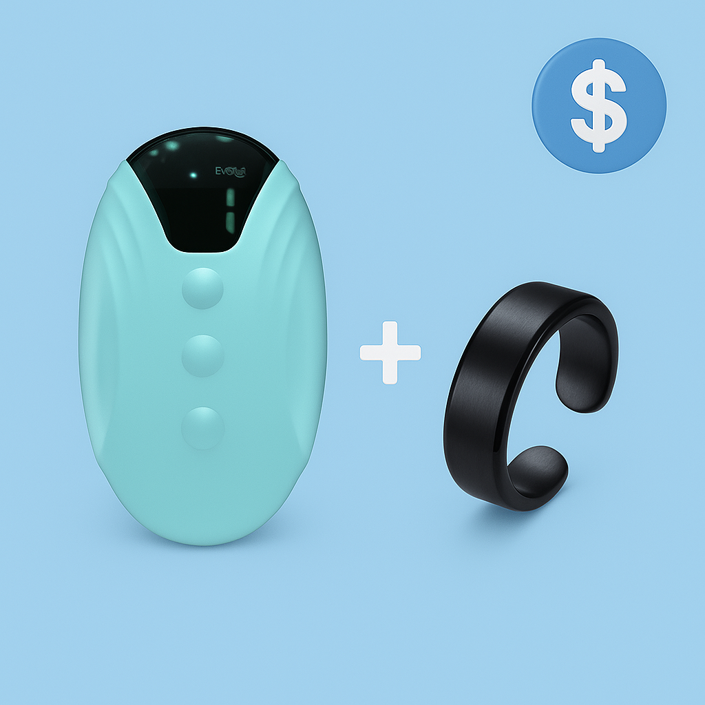 Complete Sleep Aid Bundle – Titanium Anti-Snore Ring + Handheld Sleep Aid Device