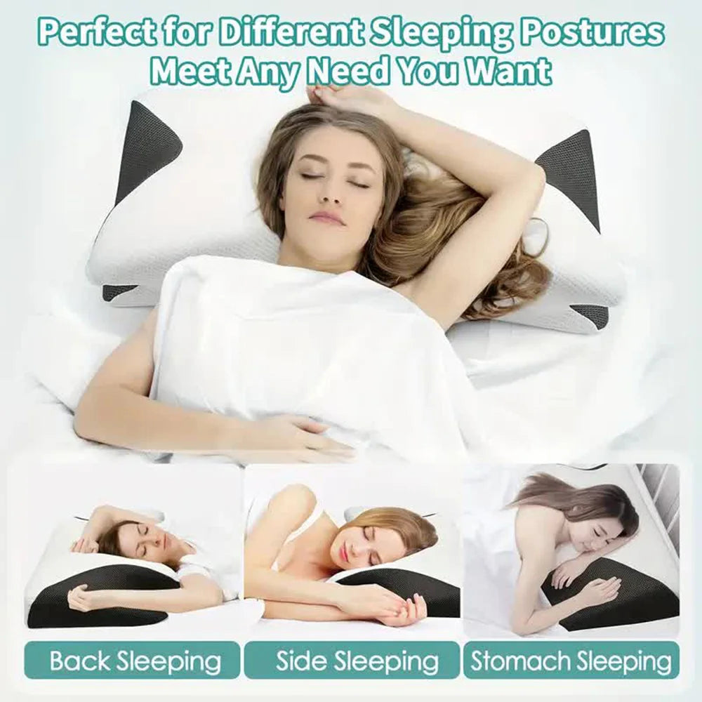 Cuscino cervicale in memory foam a forma di farfalla