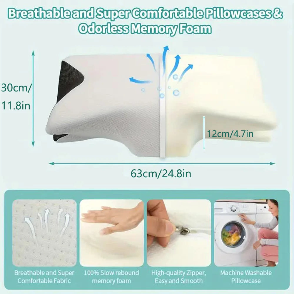 Cuscino cervicale in memory foam a forma di farfalla