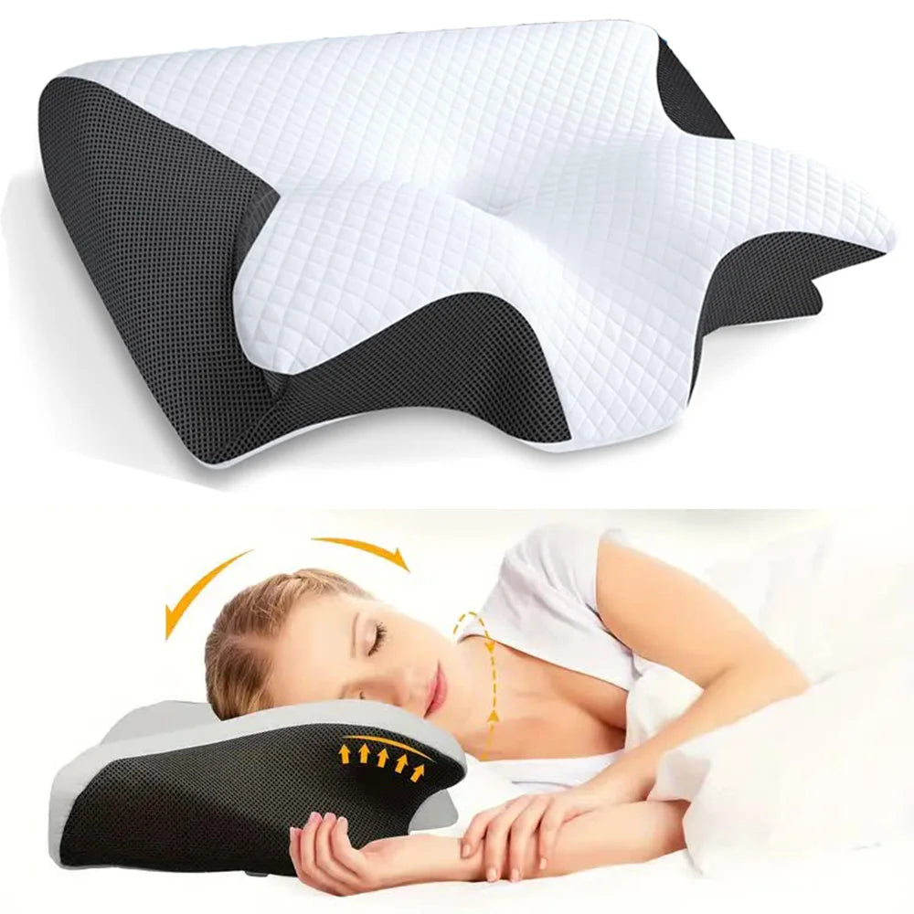 Cuscino cervicale in memory foam a forma di farfalla