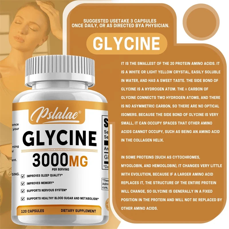 Glycine Capsules - Improve Sleep Quality and Suppress Appetite, Promote Deep Sleep