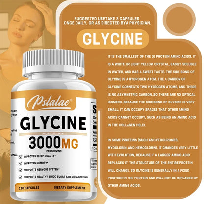 Glycine Capsules - Improve Sleep Quality and Suppress Appetite, Promote Deep Sleep